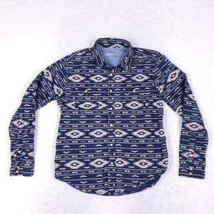 Gap 1969 Aztec Southwestern Pearl Snap Shirt Size L Blue
